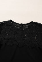 Load image into Gallery viewer, Lace Detail Round Neck Long Sleeve Blouse
