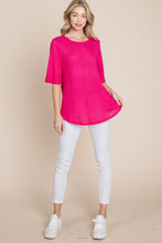 Load image into Gallery viewer, Round Neck Waffle Knit Top
