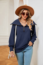 Load image into Gallery viewer, Half-Zip Collared Sweatshirt (multiple color options)
