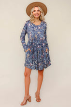 Load image into Gallery viewer, Midnight Meadows Charcoal Swing Dress
