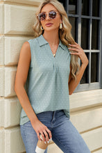 Load image into Gallery viewer, Eyelet Johnny Collar Tank (multiple color options)
