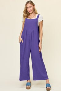 Texture Sleeveless Wide Leg Overall (multiple color options)