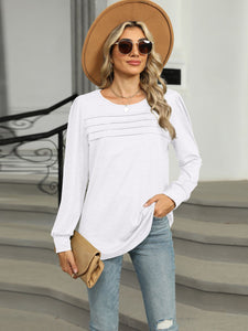 Round Neck Long Sleeve Top (multiple color options)