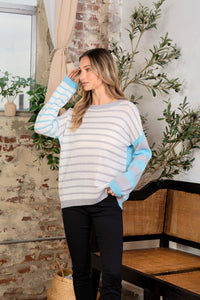 Striped Dropped Shoulder Sweater