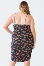 Load image into Gallery viewer, Ruched Floral Square Neck Cami Dress (2 color options)
