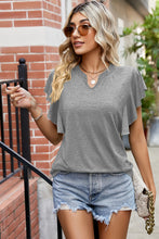 Load image into Gallery viewer, Ruffled Notched Cap Sleeve Top (multiple color options)
