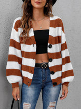 Load image into Gallery viewer, Striped Button Up Long Sleeve Sweater (multiple color options)
