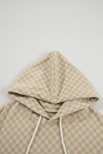 Load image into Gallery viewer, Checkered Print Kangaroo Pocket Drawstring Hoodie (2 color options)
