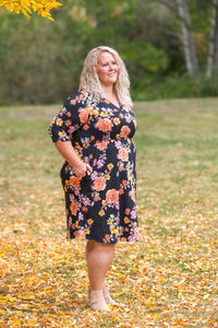 Taylor Dress in Black Fall Floral Mix