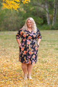 Taylor Dress in Black Fall Floral Mix