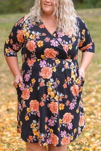 Taylor Dress in Black Fall Floral Mix