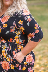 Taylor Dress in Black Fall Floral Mix