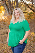 Load image into Gallery viewer, Sarah Ruffle Short Sleeve in Green
