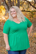 Load image into Gallery viewer, Sarah Ruffle Short Sleeve in Green
