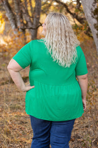 Sarah Ruffle Short Sleeve in Green