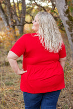 Load image into Gallery viewer, Sarah Ruffle Short Sleeve in Red
