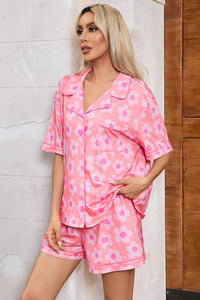 Flower Half Sleeve Top and Shorts Lounge/PJ Set  (multiple color options)