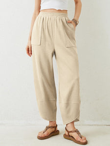 Lovelet Elastic Waist Wide Leg Pants (multiple color options)