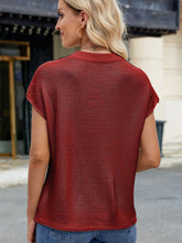 Load image into Gallery viewer, Exposed Seam Round Neck Short Sleeve Sweater (multiple color options)
