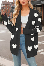 Load image into Gallery viewer, Heart Button Down Long Sleeve Cardigan (multiple color options)
