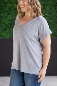 Sierra Pocket Short Sleeve Top in Grey