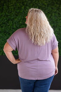 Sierra Pocket Short Sleeve Top in Dusty Purple