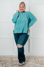 Load image into Gallery viewer, Simple Silhouette Brushed Hacci Sweater in Dusty Teal
