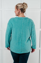 Load image into Gallery viewer, Simple Silhouette Brushed Hacci Sweater in Dusty Teal
