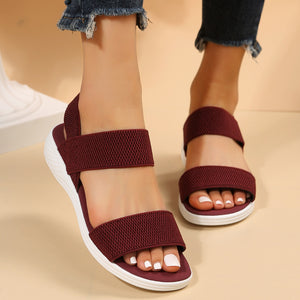 Rubber Open Toe Low Heel Sandals  (multiple color options)