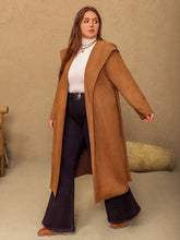 Load image into Gallery viewer, Tied Long Sleeve Hooded Coat with Pockets
