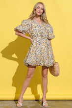 Load image into Gallery viewer, Floral Surplice Puff Sleeve Dress
