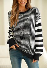 Load image into Gallery viewer, Striped Round Neck Dropped Shoulder Sweater (multiple color options)
