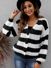 Load image into Gallery viewer, Striped Button Up Long Sleeve Sweater (multiple color options)
