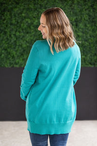 High Pocket Cardigan - Teal FINAL SALE