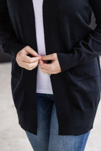 Load image into Gallery viewer, High Pocket Cardigan - Black FINAL SALE
