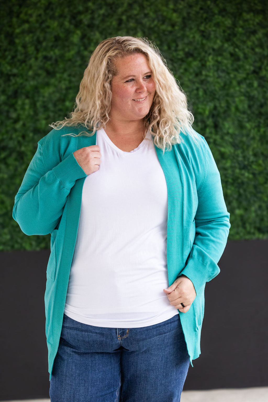 High Pocket Cardigan - Teal FINAL SALE