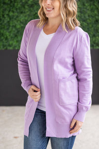 High Pocket Cardigan - Lavender FINAL SALE