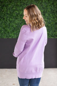 High Pocket Cardigan - Lavender FINAL SALE