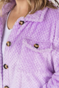 Fleece Shacket - Lavender