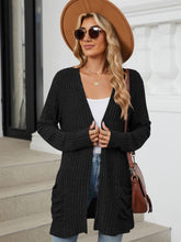 Load image into Gallery viewer, Pocketed Open Front Long Sleeve Cardigan (multiple color options)
