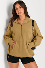 Load image into Gallery viewer, Pocketed Half Zip Long Sleeve Hoodie (multiple color options)
