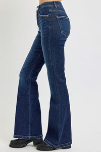 RISEN High Rise Flare Jeans with Pockets