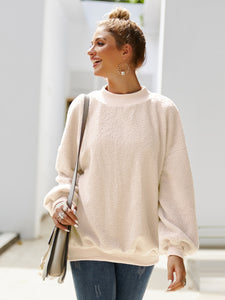 Ivy Lane Mock Neck Dropped Shoulder Sweatshirt (multiple color options)