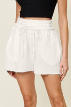 Load image into Gallery viewer, Texture Raw Trim Drawstring Shorts (multiple color options)
