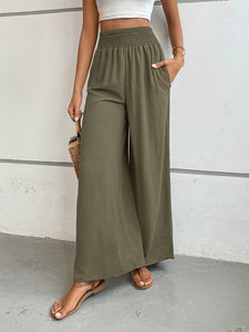 Perfee Wide Leg Pants with Pockets (multiple color options)