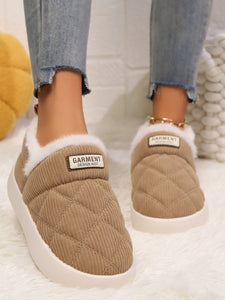 Thermal Corduroy Slip-On Booties