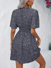 Load image into Gallery viewer, Printed V-Neck Half Sleeve Mini Dress (multiple color options)
