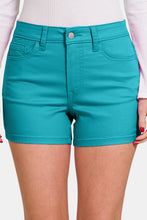 Load image into Gallery viewer, High Waist Denim Shorts in Lt Teal
