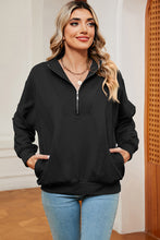 Load image into Gallery viewer, Half Zip Dropped Shoulder Sweatshirt (multiple color options)
