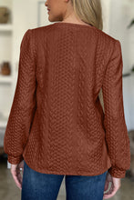 Load image into Gallery viewer, Textured Round Neck Long Sleeve Top (multiple color options)
